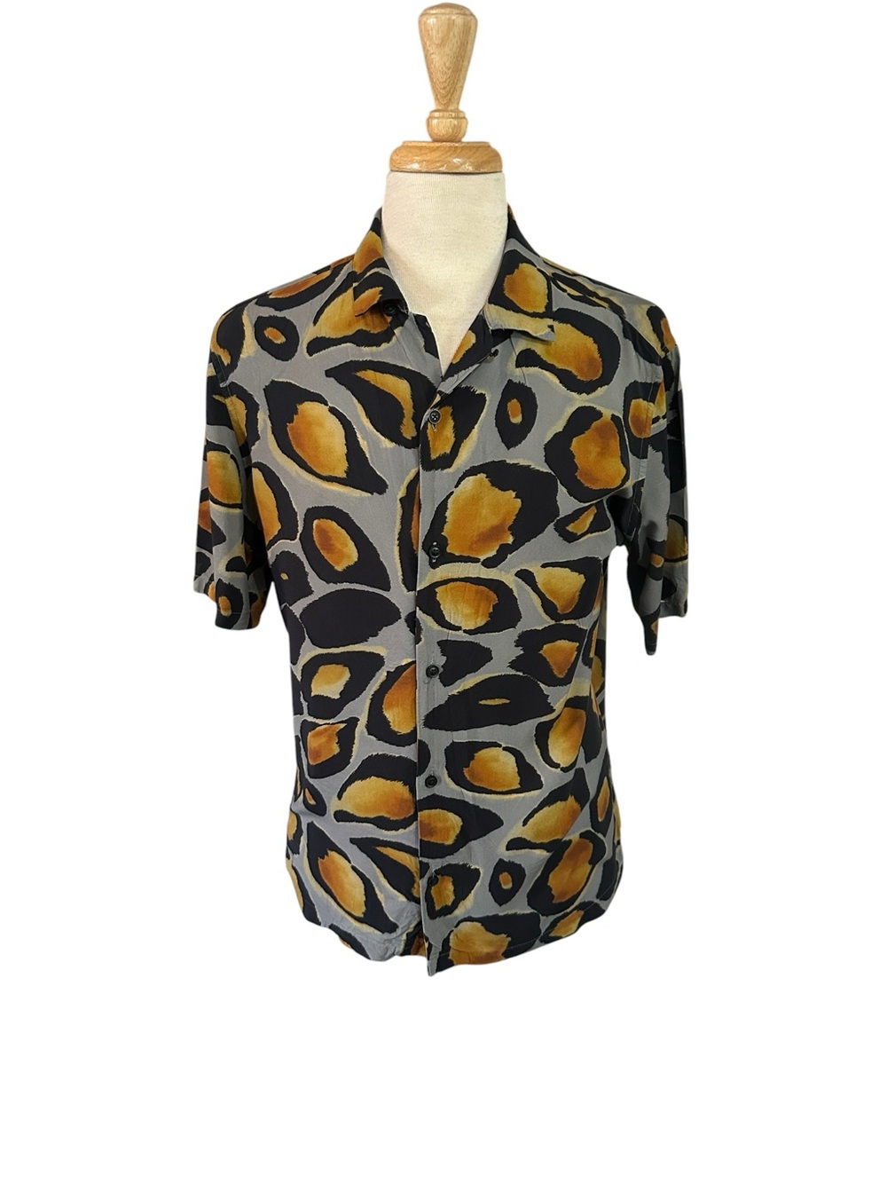AllSaints Scales Print Short Sleeve Men’s Shirt Sz M Relaxed Button Up